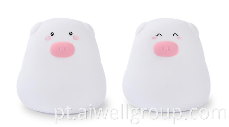 Animal pig silicone lamp